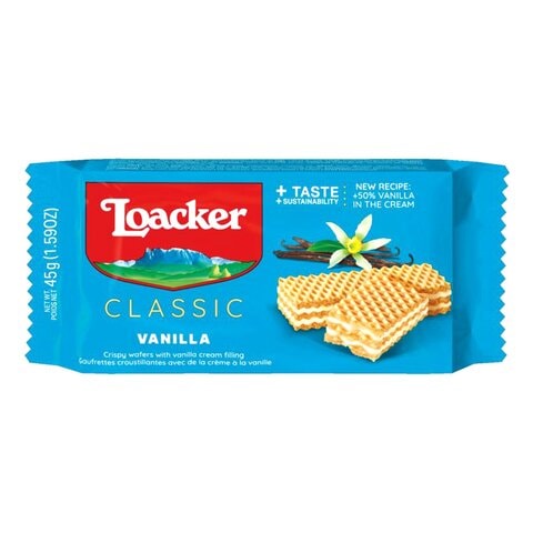 Loacker Classic Vanilla Wafers 45g Pack of 25