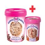 Buy Baskin Robbins Chocolate Chip Ice Cream 1L With Pralines And Cream Ice Cream 500ml in UAE
