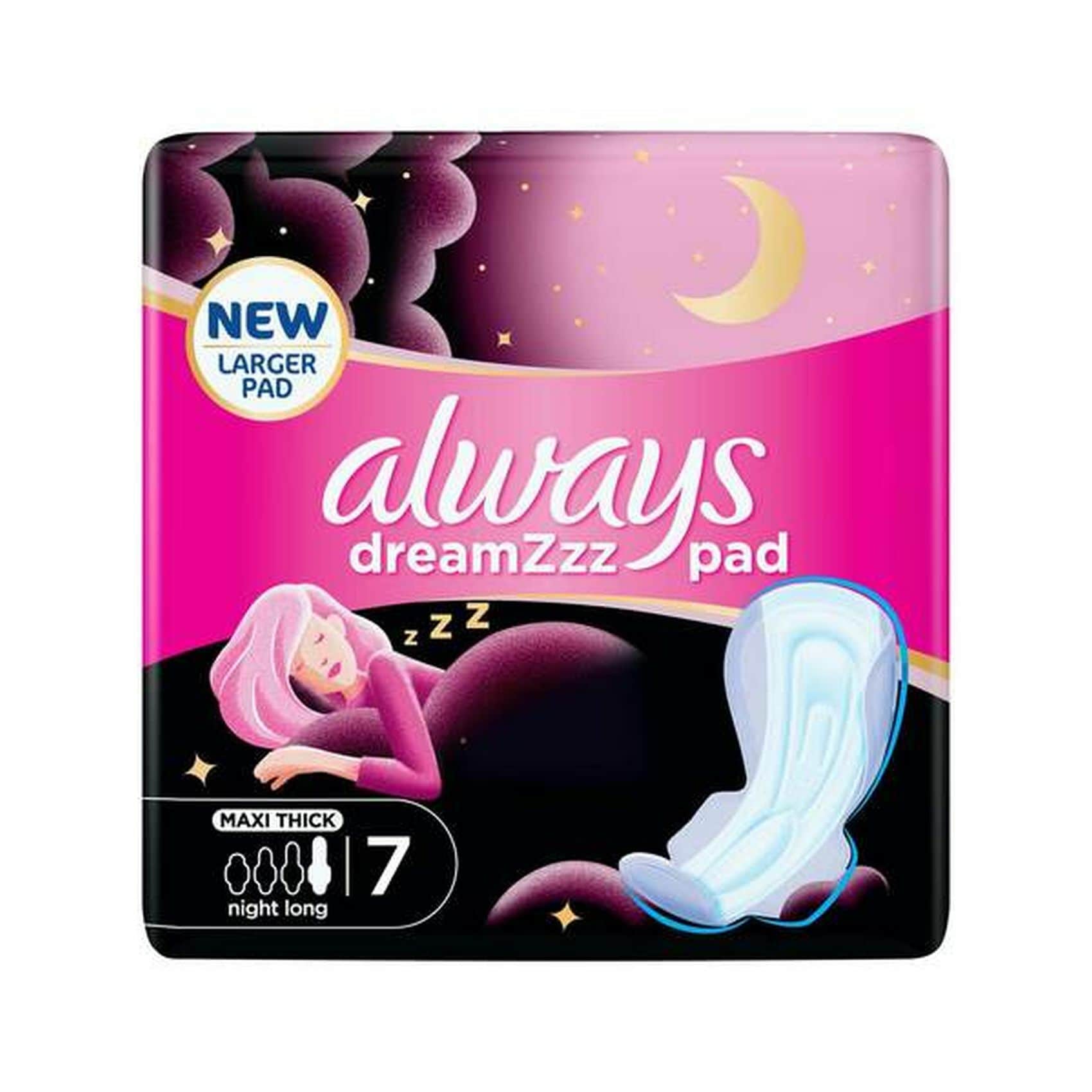 Buy Always Dreamzz Pad Cotton Soft Maxi Thick Night Long Sanitary Pads