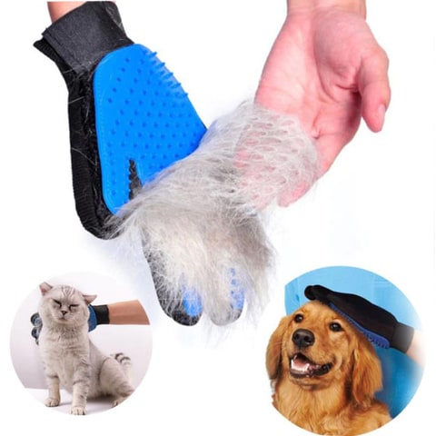 Efficient Pet Hair Remover Mitt Perfect for Dogs & Cats with Long & Short Fur Pet Grooming Glove Gentle Deshedding Brush Glove Massage Tool with Five Finger Design