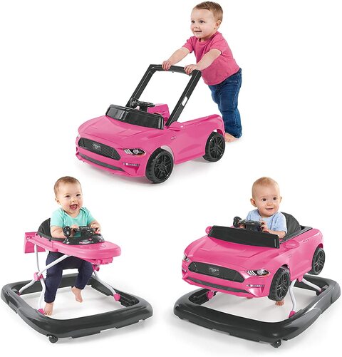 Buy Bright Starts 3 Ways To Play Walker, Ford Mustang Pink, 6 Months Plus in UAE