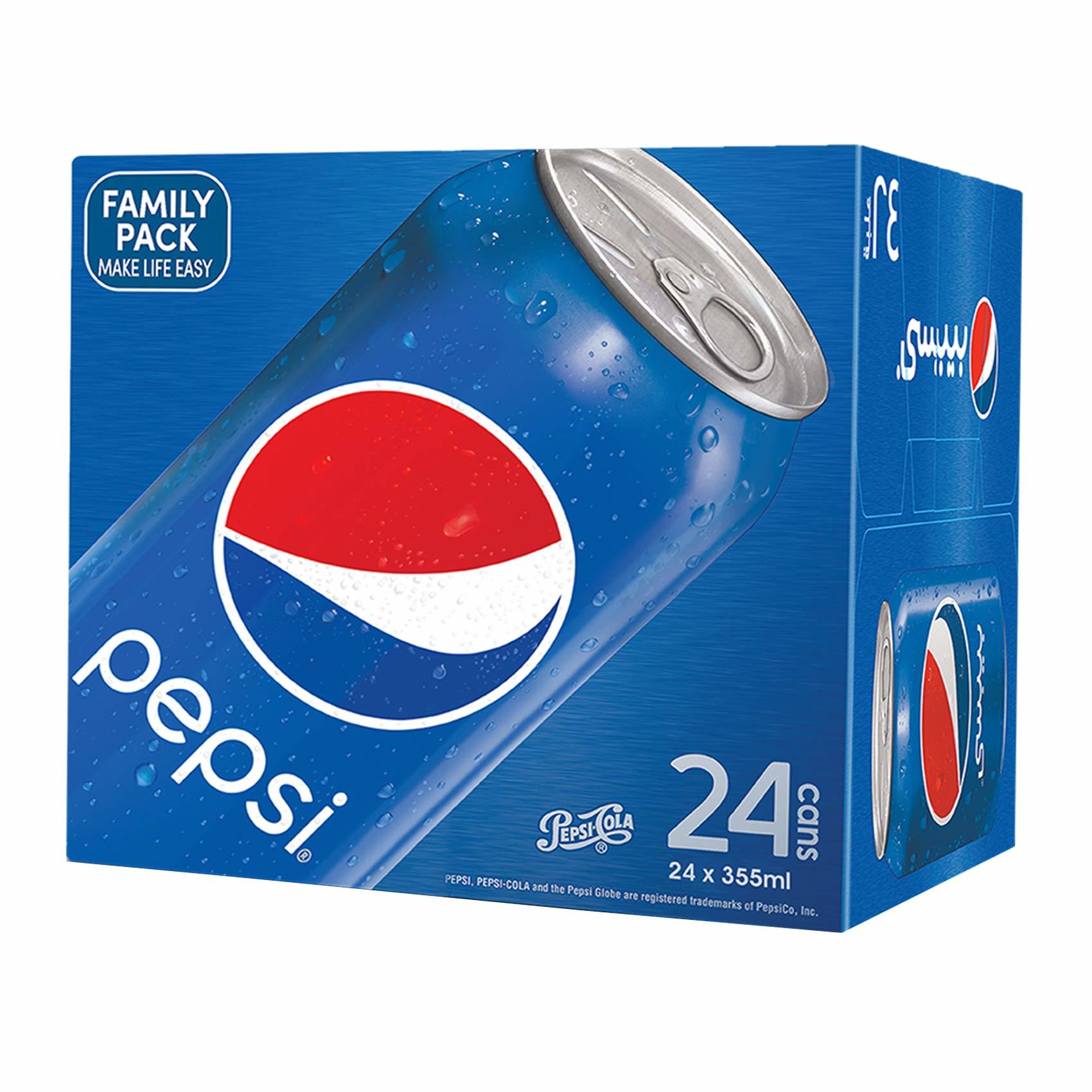 Buy Pepsi can 330 ml x 24 Online - Shop Beverages on Carrefour Saudi Arabia