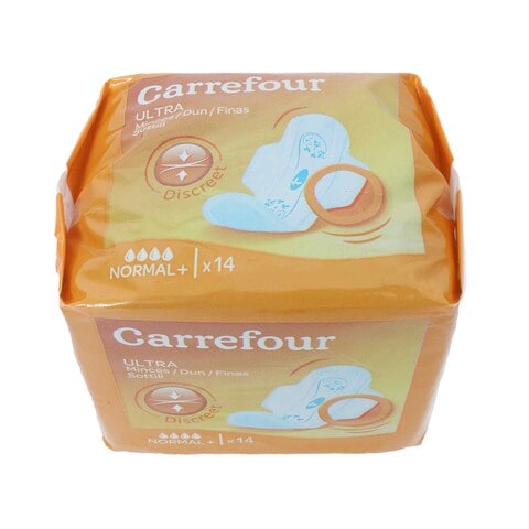 Carrefour Pads Ultra Thin Normal With Wings x14