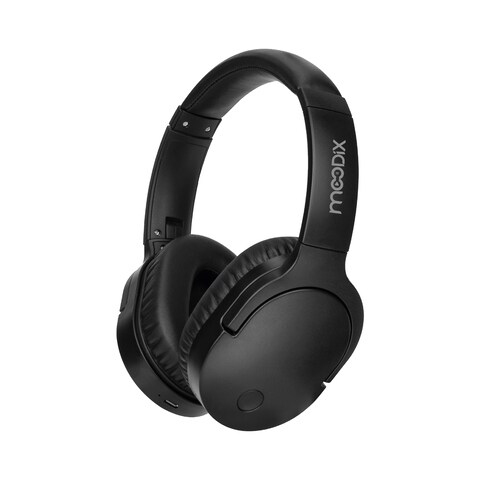 Moodix Bluetooth On Ear Headphones iPhone and Android Compatible Wireless Headphones Lightweight Over Ear Loud Headphones with Deep Bass Black