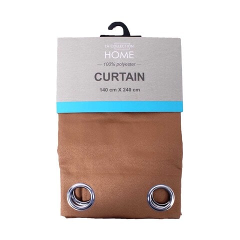 LA Collection Home 100% Polyester Curtain 140CMx24CM - Mid Brown