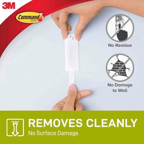 Buy 3M Command 17040ES Sawtooth Picture Hanger With Water Resistant Strips,  Holds 1.8kg Each Hook 1 hook and 2 Strips/Pack White Online