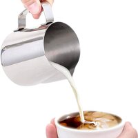 LIYING Espresso Milk Frothing Pitcher 350ML,304 Stainless steel Espresso Steaming Pitcher for Coffee Milk espressos, cappuccinos Microwave and Dishwasher safe
