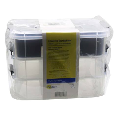 My Choice 3 Layered Storage Box 12.2x8.2x12.6cm Clear
