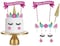 Jmd Unicorn Balloon Sets Birthday Party Supplies Latex Foil Helium Balloon Party Head Band Cake Topper Decoration (Unicorn Cake Topper)