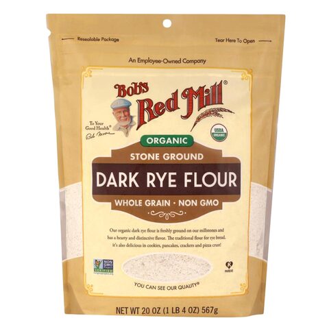 BOBS RM ORG DARK RYE FLOUR 623G