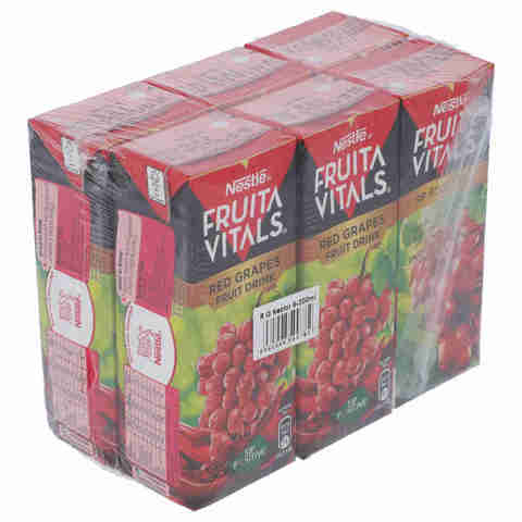 Nestle Fruitavitals Red Grape Nectar 200 ml (Pack of 6)
