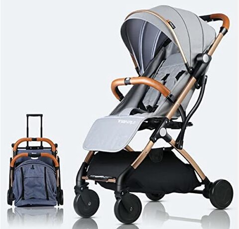 Kidsland Tianrui Baby Stroller Light Weight Foldable Kids Pram Portable Stroller Suitable For From 6 Months To 4 Years Old Easy To Carry Gray price in UAE Carrefour UAE supermarket kanbkam