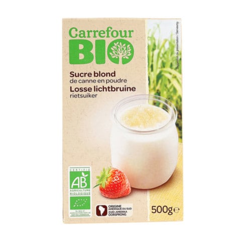 Buy Carrefour Bio Organic Cane Blond Sugar 500g in Saudi Arabia