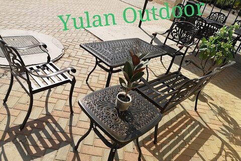 Yulan Outdoor 5-Pieces Love Seat,Chairs And Coffe Table Set In Patio Furniture Set Outdoor Aluminum Conversation Sets For Garden Lawn Backyard Deck, Patio Sofa Set(21412)