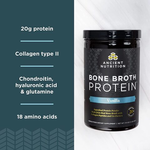 Ancient Nutrition Bone Broth Protein Powder Vanilla 34.8Oz 171401