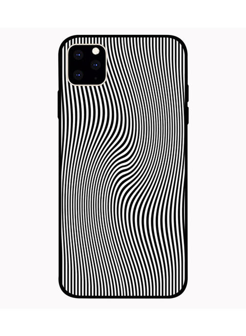 Theodor - Protective Case Cover For Apple iPhone 11 Pro Max Black &amp; White CurveLines