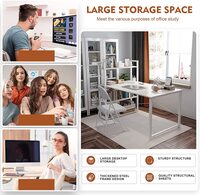 SKY-TOUCH Computer Desk Table with Shelves, 4 Tier Study Table with Bookshelf Desk Storage Reversible Study Table Office Corner Desk with Shelves Home Office Desk Easy Assemble 120x48x72cm
