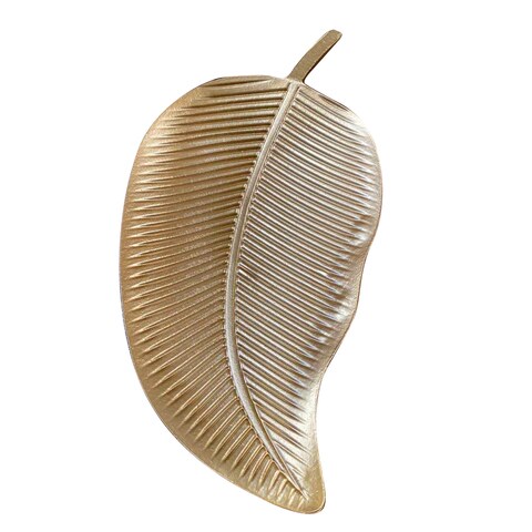 Lingwei - 1-Piece Leaf Shape Serving Tray Set Gold