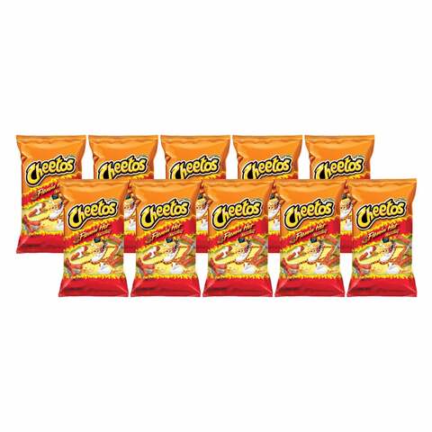 Buy Cheetos Crunchy Flamin Hot Snacks 54g x Pack of 10 in Kuwait