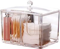 Cotton Pad Holder Dispenser Cotton Ball and Swab Storage with Lid Clear Acrylic Cotton Round Organiser