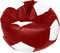 Luxe Decora Football Style Bean Bag With Filling (L, Red &amp; White)