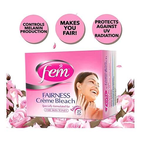 Fem Apple And Peach Fairness Cream Bleach Pink 50g