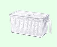 Atraux Large 2-In-1 Kitchen Storage Container With Plastic Washing Basket &amp; Strainer - Assorted Colors (4 Pcs)