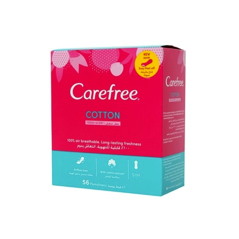 Buy Carefree Cotton Fresh Scent Pantyliners Pack Of 56 Online
