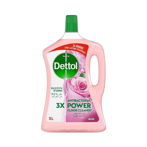 Dettol Antibacterial 3X Power Floor Cleaner, Red Rose Fragrance, 3L