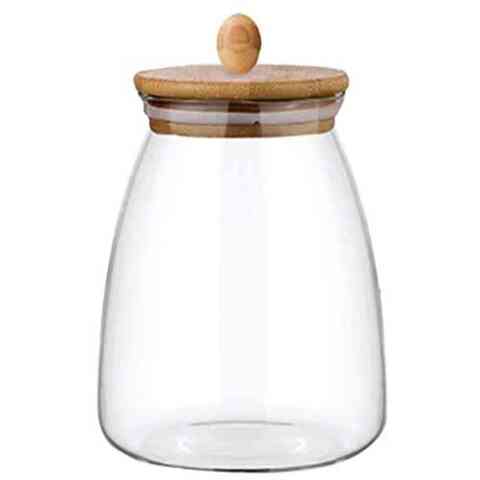 Buy Blackstone Glass Canister With Bamboo Lid YK4113 Clear 800ml Online ...