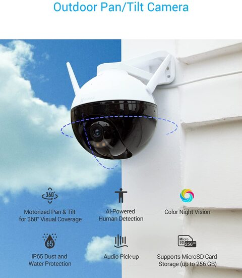 Wireless color surveillance camera with clearance night vision