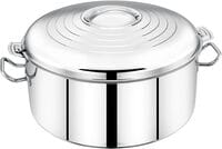 Royalford 15L Castello Stainless Steel Jumbo Hotpot- Rf11562 Firm Twist Lock To Keep Food Fresh For Long, Silver