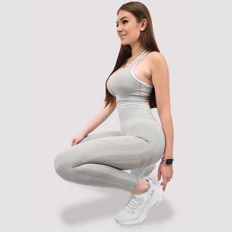 Buy Kidwala 2 Pieces Pulse Set - High Waisted Leggings with Sports Round  neck Bra Shoulder Strap Workout Gym Yoga Sleeveless Outfit for Women (Small,  Grey) Online - Shop on Carrefour UAE