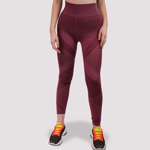 Buy Kidwala Mesh Panel Leggings - High Waisted Workout Gym Yoga Pants for  Women (Large, Maroon) Online - Shop on Carrefour UAE