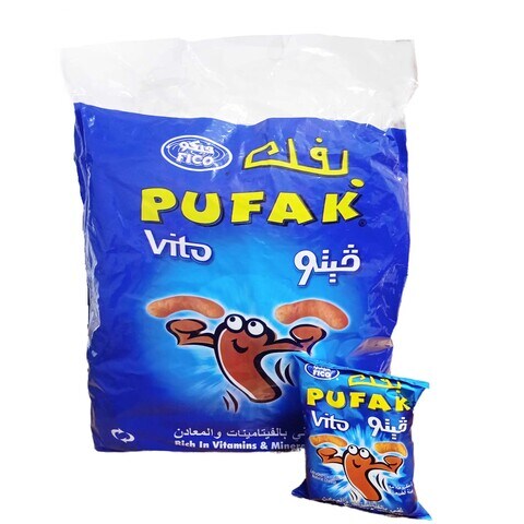 Fico Pufak Vito Corn Snacks With Natural Cheese 18g x Pack of 20