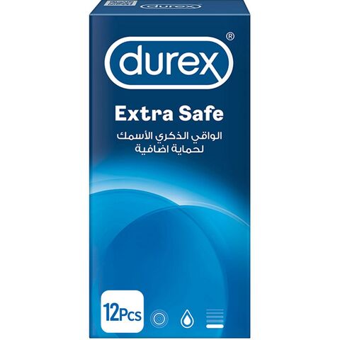 Durex Extra Safe Slightly Thicker Condoms With Extra Lube (Pack of 12)