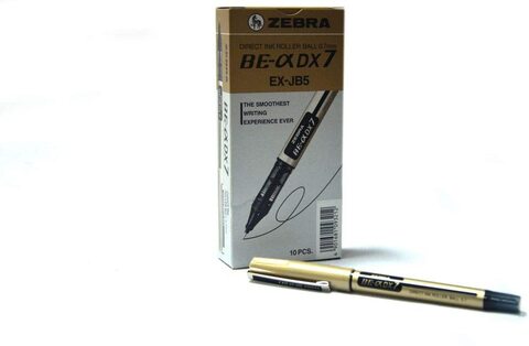 Generic Zebra 0.7mm Direct Ink Rollerball Pen 10 Pieces Set, Black