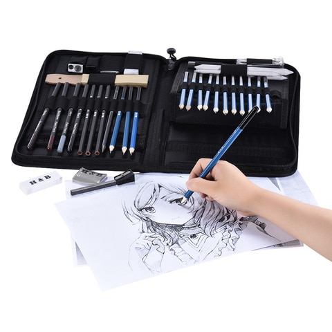 12pcs Sketching Tools Set Including Sketch Rubbers, Sharpeners And