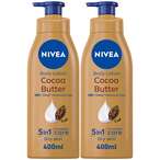 Buy NIVEA Body Lotion Moisturizer Cocoa Butter Vitamin E 400ml Pack of 2 in UAE