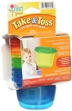 اشتري The First Years Pack Of 6 Take And Toss Snack Cups With Lids في الامارات