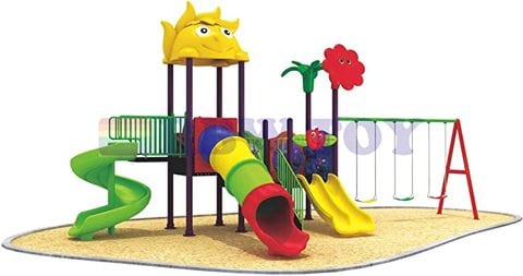 Rainbow Toys - Outdoor Children Playground Set Garden Climbing frame Swing Slide 6.1 * 4 * 3.3 Meter RW-12007