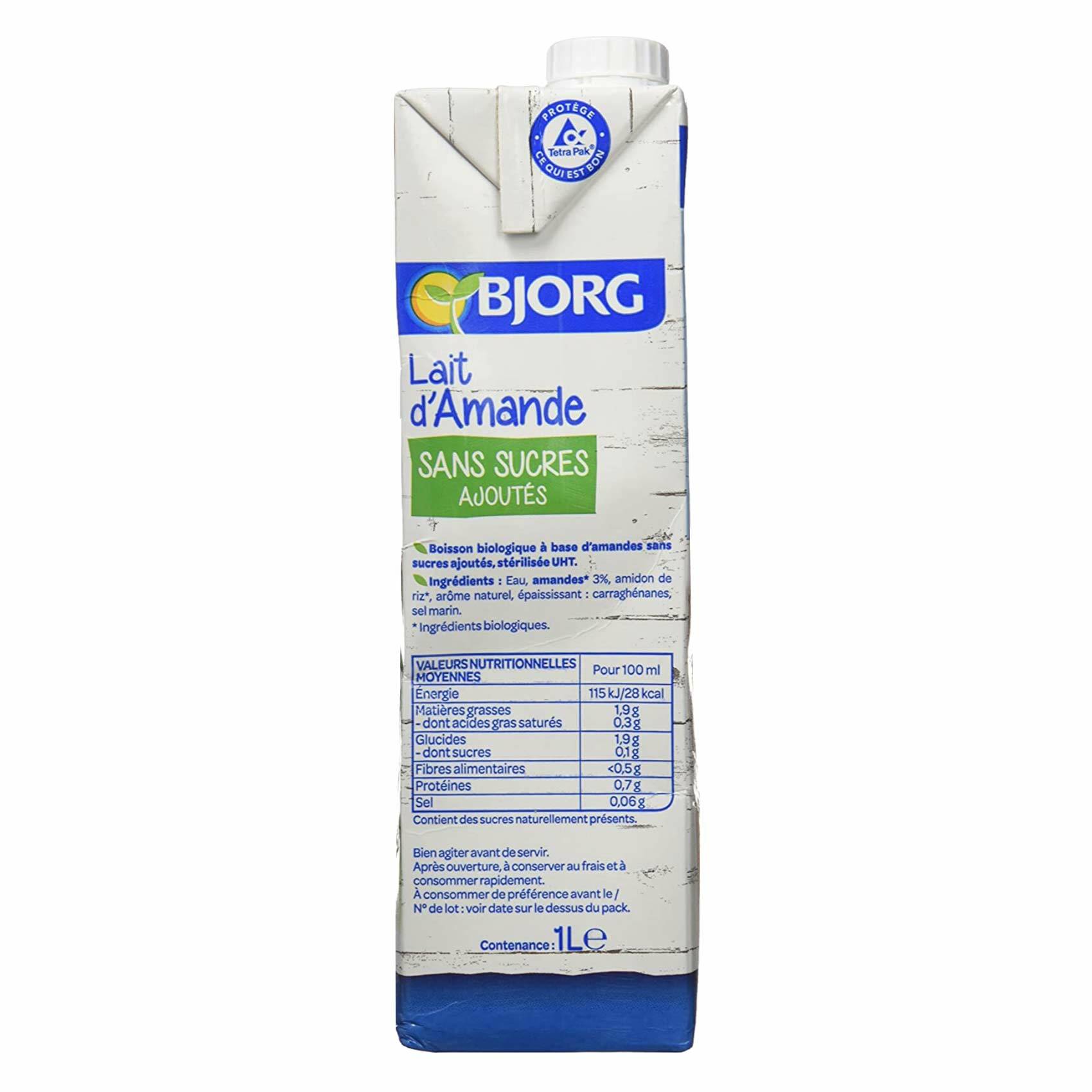 Buy Organic No Added Sugar Almond Milk 1L Online Shop Bio & Organic Food on Carrefour UAE