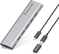 Wavlink M.2 NVME SSD Enclosure, USB 3.1 Gen 2 (10 GBps) To NVME Pci-E M.2 SSD Aluminum External Case Support UASP For NVME SSD Size 2230/2242/2260/2280 (Up To 2TB) With Type-C OTG Converter
