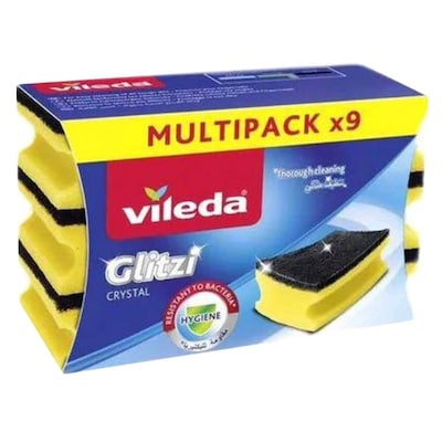 Villeda Sponge Cloth 3pcs + Scouring Pads 3pcs + Tip Top 5pcs + Glitzi Inox  3pcs