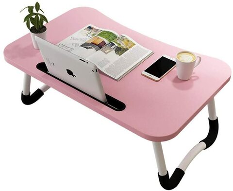 Buy Ohlt-J Lazy Portable Folding Mini Study Desk Laptop Table, Pink ...