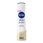 Buy NIVEA Antiperspirant Spray for Women, 48h Protection, Clean Protect Pure Alum, 150ml in Saudi Arabia