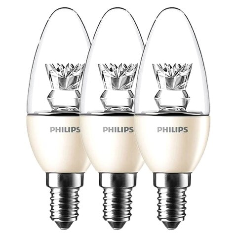 Buy E14 LED Bulb, 6W - Very Warm White - 3 Pieces Online - Shop Home & Garden on Carrefour Egypt