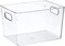 Clear Plastic Stackable Bins Extra Large, Food Storage Containers Box, Organizers for Kitchen, Pantry &amp; Bathroom (1 Pcs)