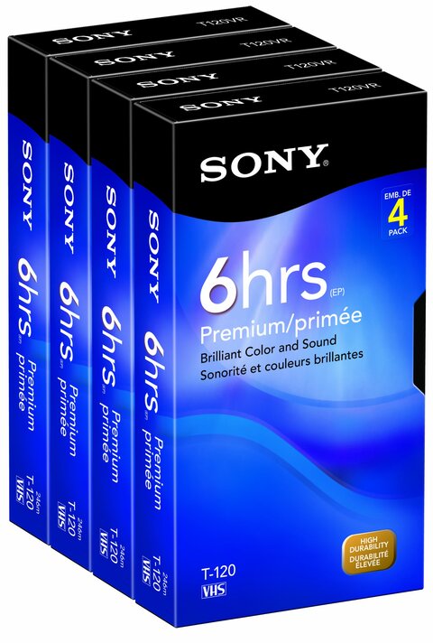 Sony 4T120VRC 4-Pack 120-Minute VHS Tapes (Discontinued by Manufacturer)