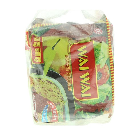 Wai Wai Chicken Flavoured Instant Noodles 75g Pack of 5